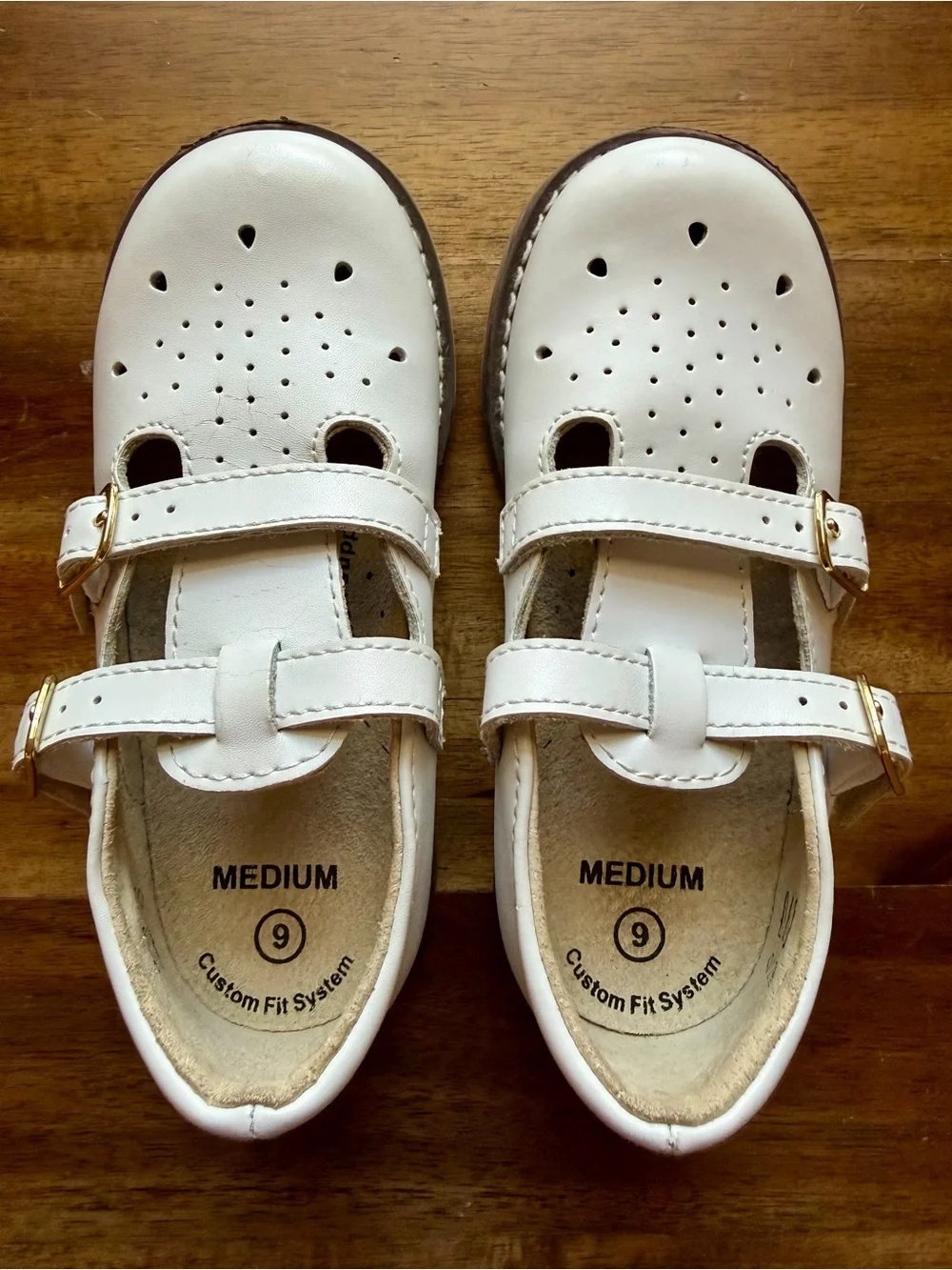 Footmates Girls Danielle White Leather Mary Jane Shoes Toddler Size 9